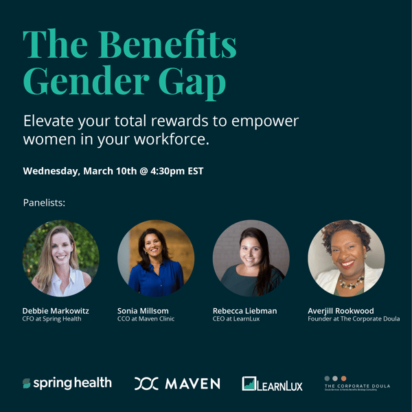 The Benefits Gender Gap event flyer